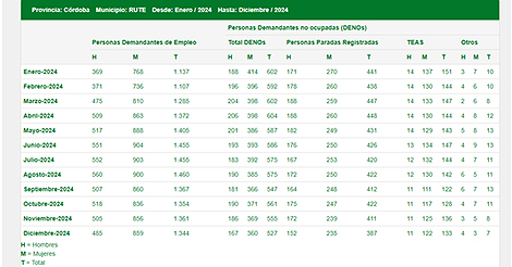 Rute termina 2024 con la cifra de paro más baja en 16 años y medio