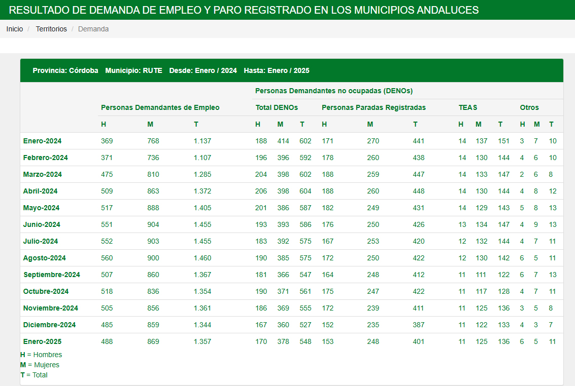 El final de la campaña de Navidad deja en Rute catorce parados más
